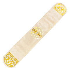 Luxury Skin Offwhite Velvet Table Runner and Dining Mat Set 7 Pieces by Alezam