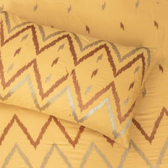 King Size Embroidered Cotton Bed Sheet with 4 Pillow Covers