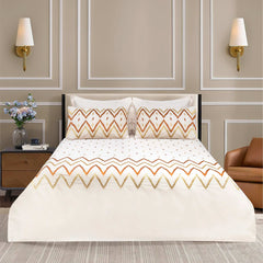 Premium Quality King Size 05 Pcs Embroidered Bed Sheet Set by Alezam