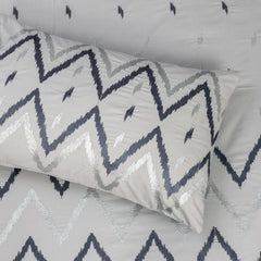 Alezam 05 Pcs Cotton Bed Sheet Set Embroidered King Size with Pillows