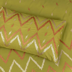 Premium King Size Embroidered Cotton Bed Sheet with 4 Pillow Covers