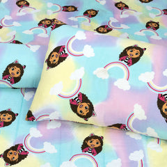 Kids Cartoon Bed Sheet with Skye Design and Cotton Quilted Comforter Set