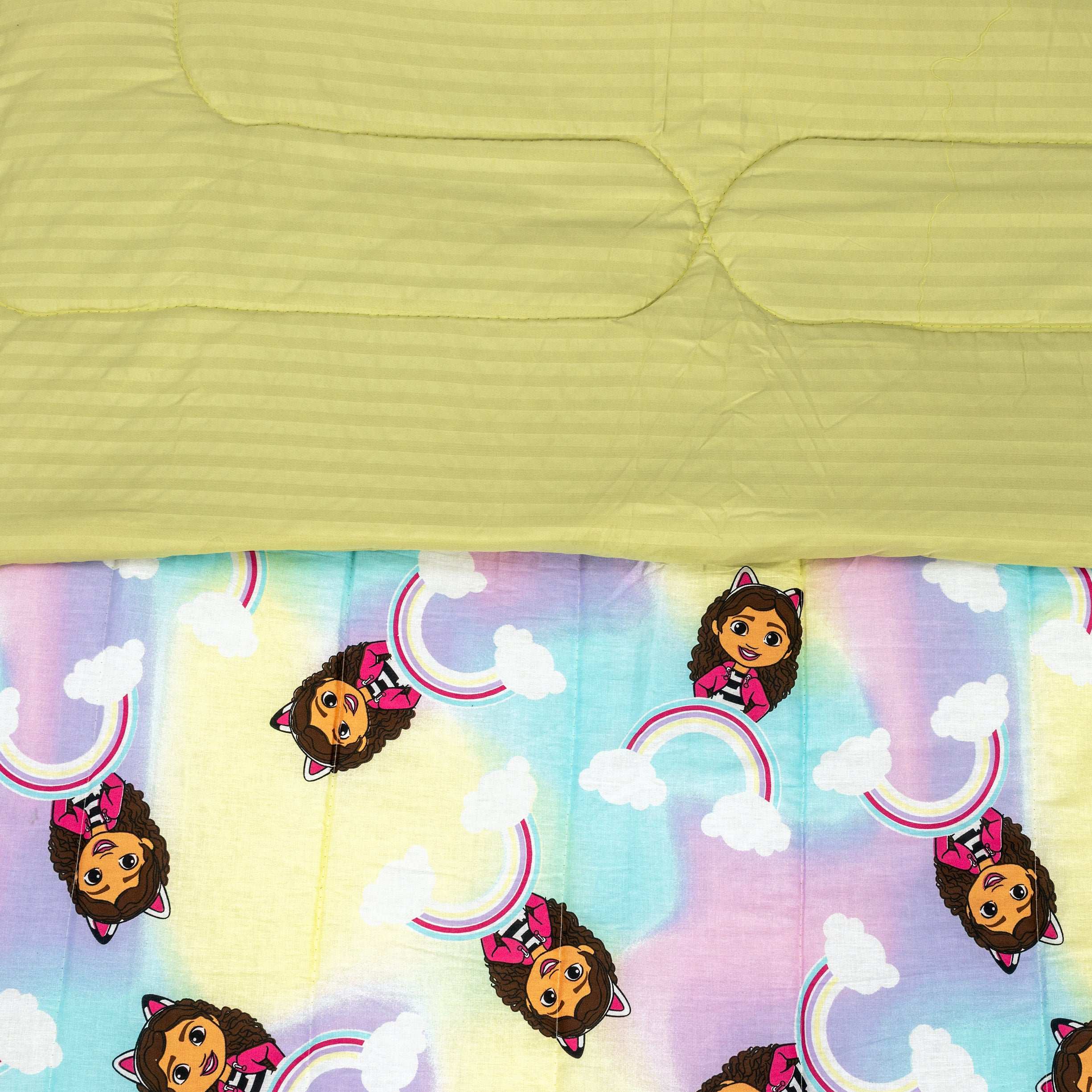 Kids Cartoon Bed Sheet with Skye Design and Cotton Quilted Comforter Set