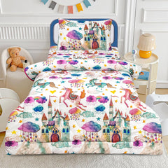 Magical Unicorn Kids Bedding Cotton Comforter with Pillow Cover Pakistan