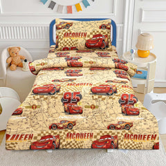 Alezam McQueen Kids Bedding Set Cotton Bed Sheet and Pillow Cover
