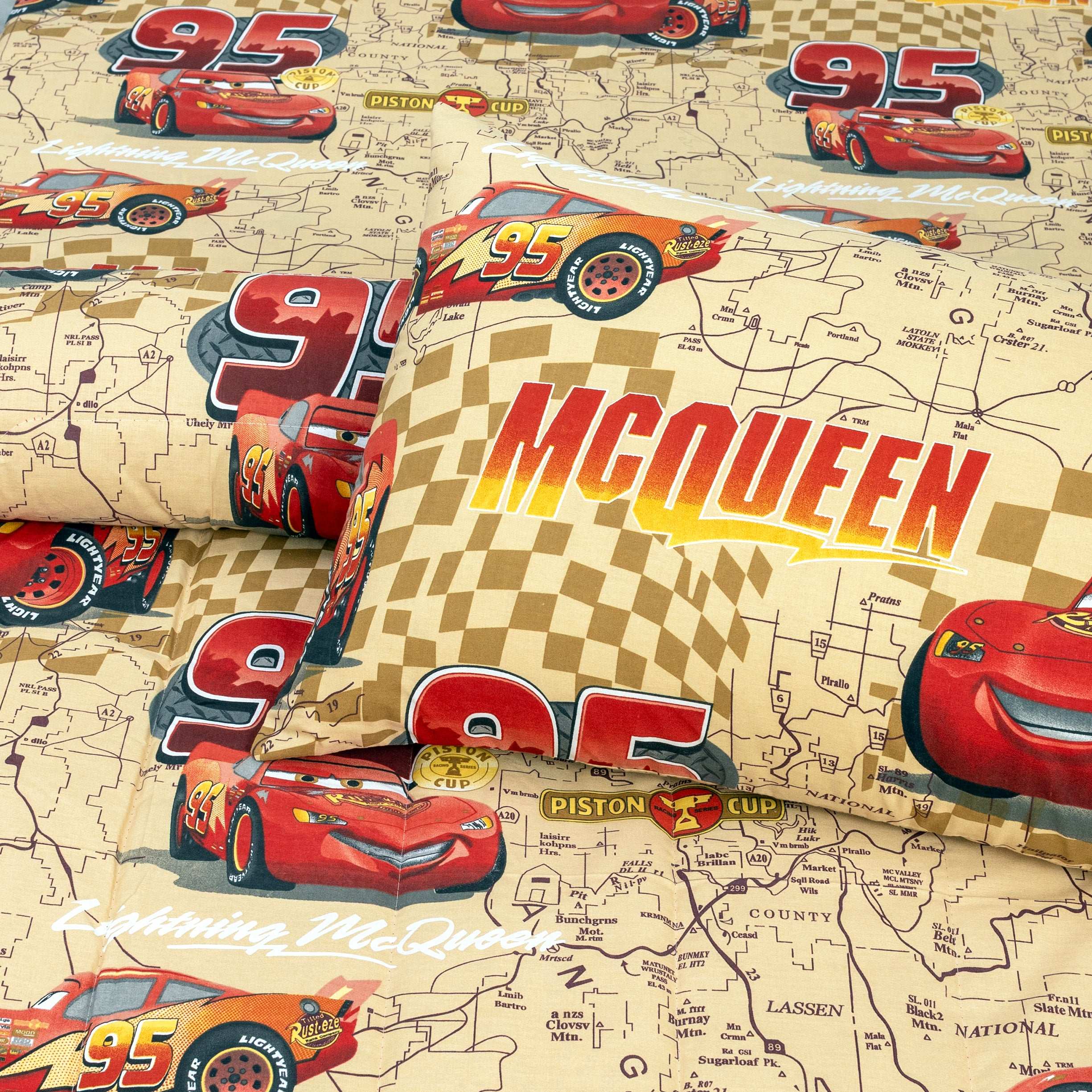 Alezam McQueen Kids Bedding Set Cotton Bed Sheet and Pillow Cover