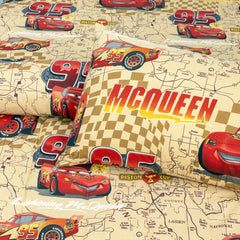 Alezam McQueen Kids Bedding Set Cotton Bed Sheet and Pillow Cover