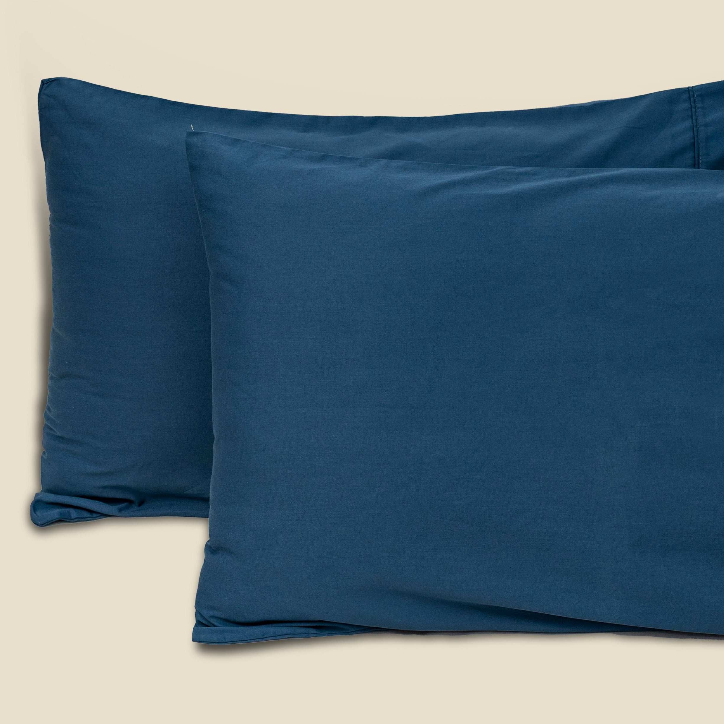 Premium Blue Cotton Satin Pillow Covers – Pack of 2