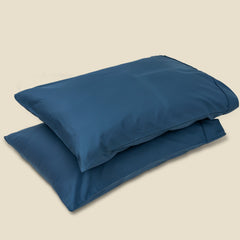 Premium Blue Cotton Satin Pillow Covers – Pack of 2