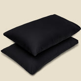 Premium Black Cotton Pillow Covers 20x30 Size – Pack of 2