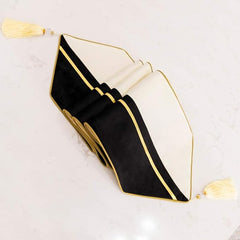 Premium Velvet Table Runner Black & White – Soft, Stylish & Durable