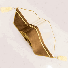 Premium Velvet Table Runner Brown & White – Soft, Stylish & Durable