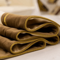 Premium Velvet Table Runner Brown & White – Soft, Stylish & Durable