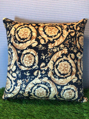 Luxury Golden Swirl Cushion Cover Classic Royal Theme