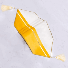 Premium Velvet Table Runner Orange & White – Soft, Stylish & Durable