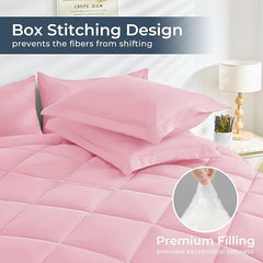 Premium 6-Piece Bedding Set with Filled Quilt, Bedsheet, and Pillow Covers