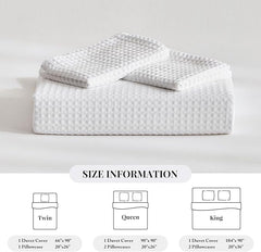 6-Piece Microfiber Bed Sheet Set White – Stylish Waffle Weave Design
