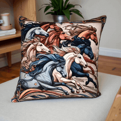 Beautiful Horse Print Cushion Cover 16x16 Inches for Home Decoration