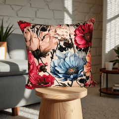 Beautiful Flower Digital Print Cushion Cover 16x16 Inches for Living Room