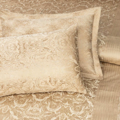 Luxury Satin Silk Jacquard Bed Sheet - 7 Pcs Skin King Size Bridal Set