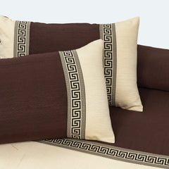 Jacquard Double Tone Brown and Skin 5 Piece Bedsheet Set