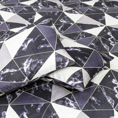 Stylish Monochrome Geometric King Duvet Cover Set with Pillow Covers