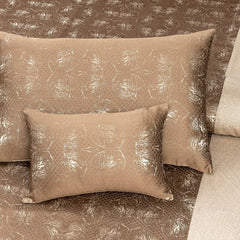 Luxury Satin Silk Jacquard Bed Sheet - 7 Pcs Brown King Size Bridal Set
