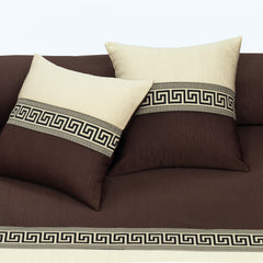 Jacquard Double Tone Brown and Skin 5 Piece Bedsheet Set