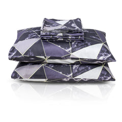 Stylish Monochrome Geometric King Duvet Cover Set with Pillow Covers