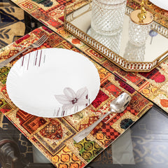 3 Pcs Luxurious Oriental Digital Print Dining Room Table Runner Decor
