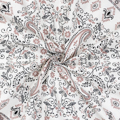 Classic White Pattern King Size Bedsheet 3 Pcs Set by Alezam