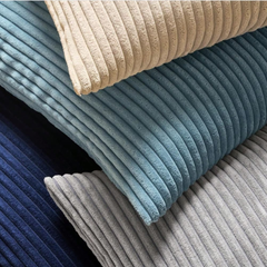Premium Light Gray Ribbed Velvet Cushion Covers by Alezam for Sofa and Bedroom Decor