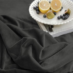 Velvet King Size Bedding Set – Super Soft & Warm 6-Piece Set Dark Gray