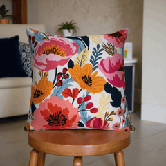Spring Bloom Pillow Cover – Bright Floral Design for Living Room and Sofa 16x16