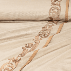 Imported Rod Jacquard Embroidered 5 Pcs Set Bedsheet - Skin