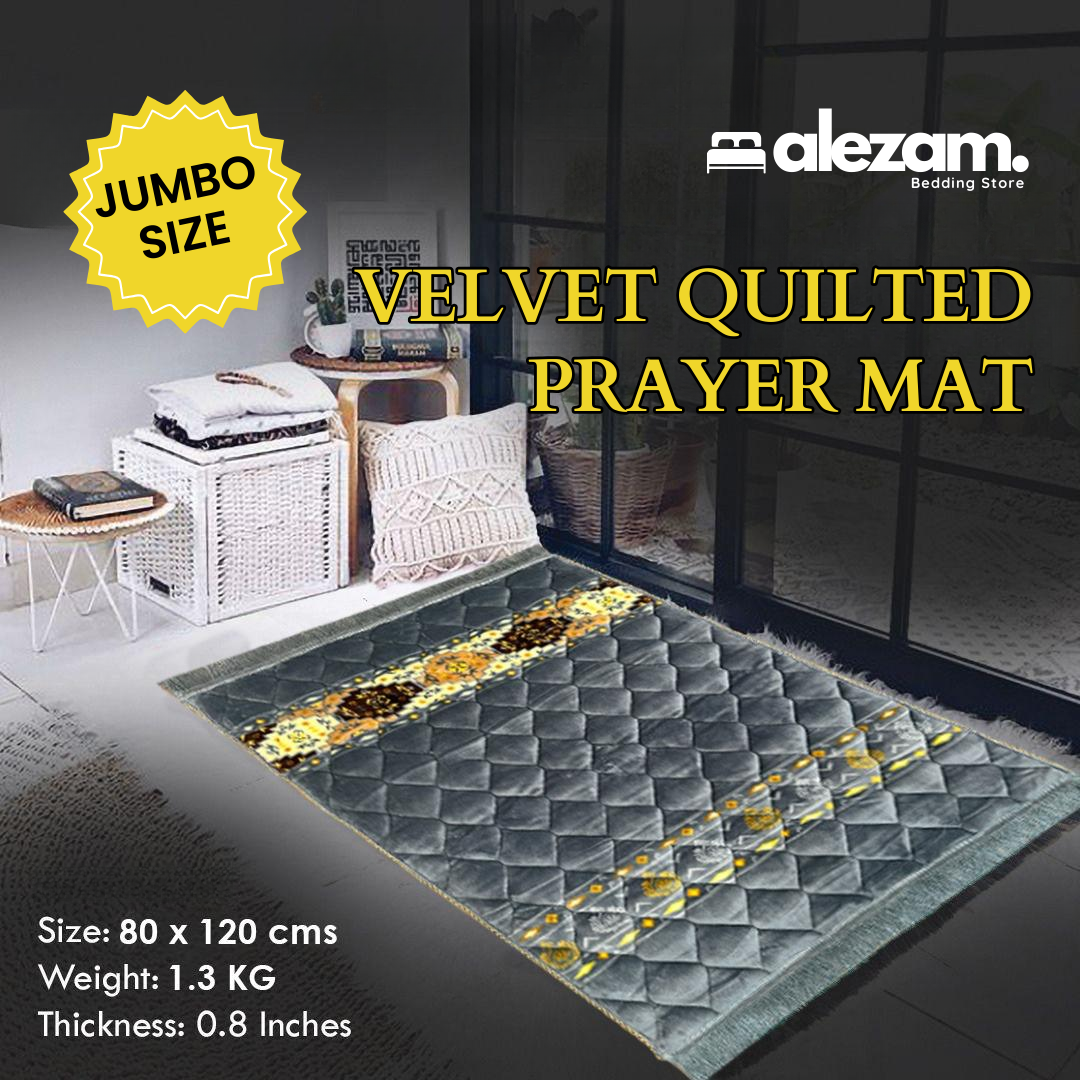 Soft and Cozy Velvet Quilted Prayer Mat Jumbo Size