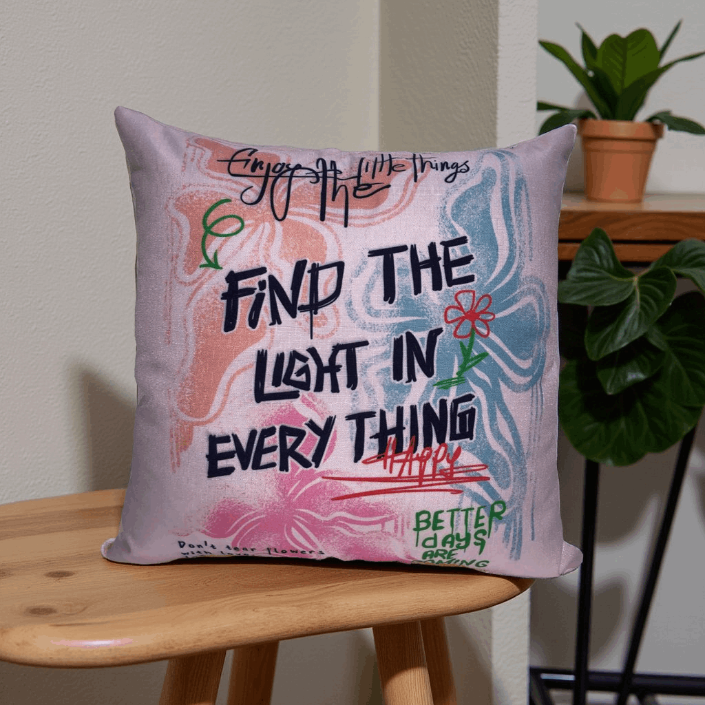 Motivational Quote Sofa Cushion – Aesthetic Printed Pillow for Home Decor
