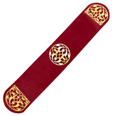 Luxury Maroon Velvet Dining Table Runner and Mat Set 7 Pieces by Alezam