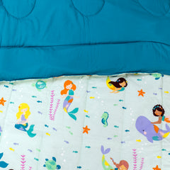 Girls Mermaid Theme Bedding Set with Comforter and Pillow Cover