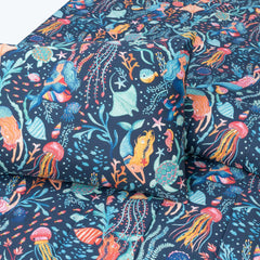 Colorful Sea Creatures Bedding Set for Kids Cotton Sheet Comforter Pillow by Alezam