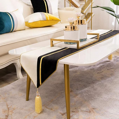 Premium Velvet Table Runner Black & White – Soft, Stylish & Durable