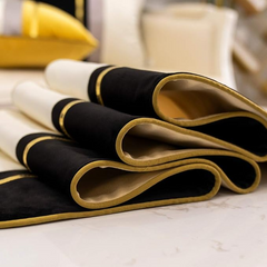 Premium Velvet Table Runner Black & White – Soft, Stylish & Durable