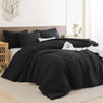 Alezam Crinkle Cotton Black 6-PC Bed Sheet Set – Perfect for All Seasons