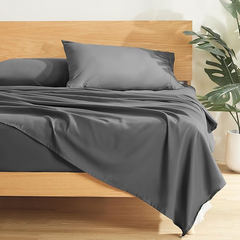 Super Soft King Size Gray Bed Sheet 3 Pieces Set by Alezam
