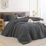 Alezam Crinkle Cotton Gray 6-PC Bed Sheet Set – Perfect for All Seasons