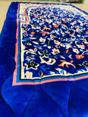 Premium Velvet Quilted Prayer Mat Jumbo Size — Blue