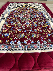 Premium Velvet Quilted Prayer Mat Jumbo Size — Mahroon
