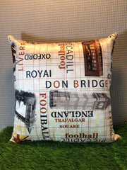 London Theme Digital Print Cushion Cover by Alezam