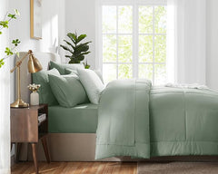 King Size Soft Cotton 6-Piece Sage Green Comforter Set for Winter