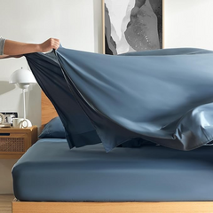 Super Soft King Size Stone Blue Bed Sheet 3 Pieces Set by Alezam